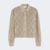 Cardigan in lana con paillettes, marrone Cardigan in lana con paillettes, marrone