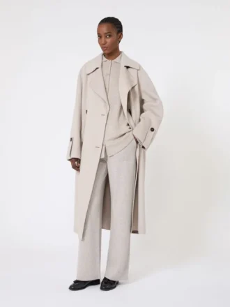 Cardigan in lana e cashmere, beige