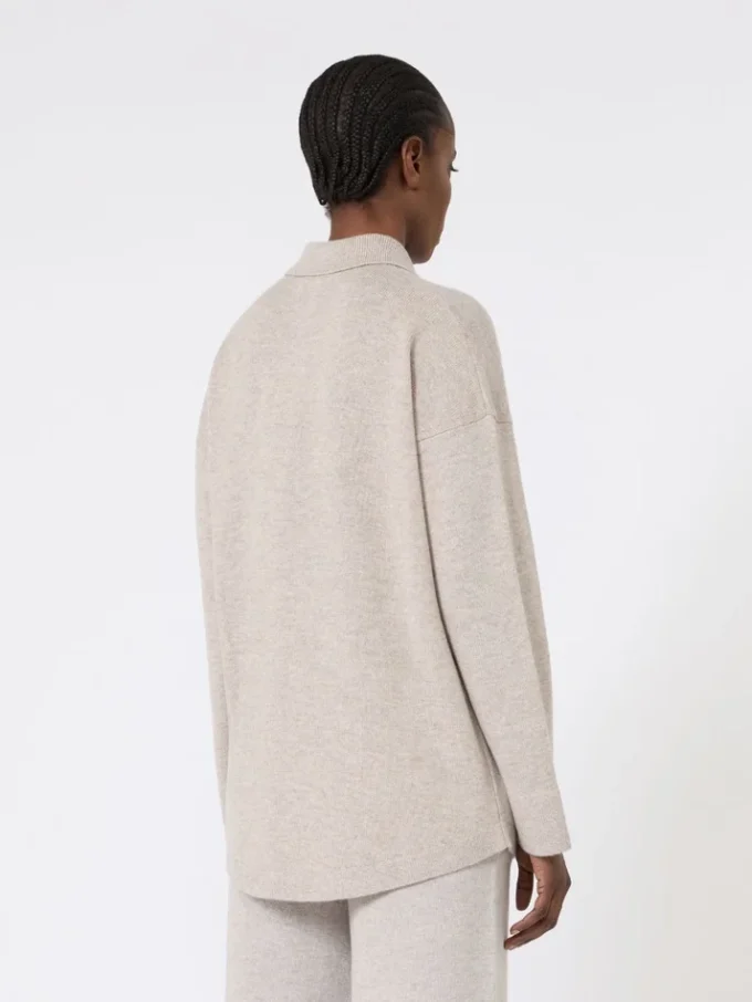 Cardigan in lana e cashmere, beige Cardigan in lana e cashmere, beige
