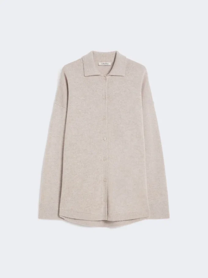 Cardigan in lana e cashmere, beige Cardigan in lana e cashmere, beige