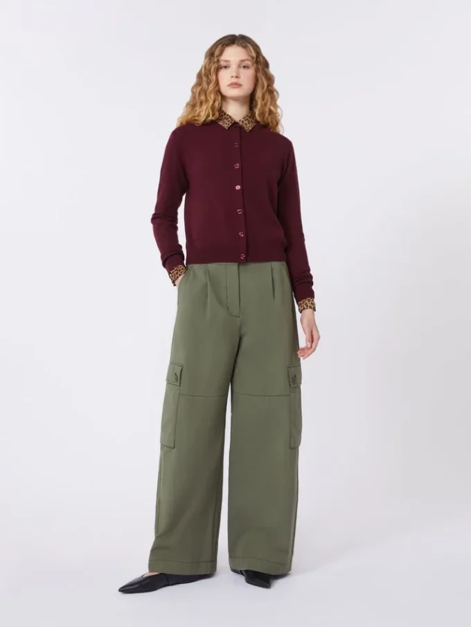 Cardigan in lana e cashmere, bordeaux Cardigan in lana e cashmere, bordeaux