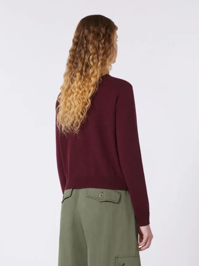 Cardigan in lana e cashmere, bordeaux Cardigan in lana e cashmere, bordeaux