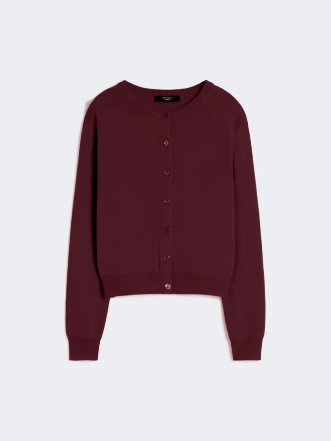 Cardigan in lana e cashmere, bordeaux Cardigan in lana e cashmere, bordeaux