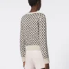 Cardigan in lana e cashmere fantasia, beige