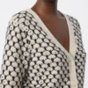 Cardigan in lana e cashmere fantasia, beige