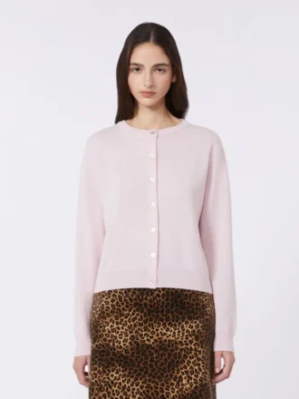 Cardigan in lana e cashmere, rosa