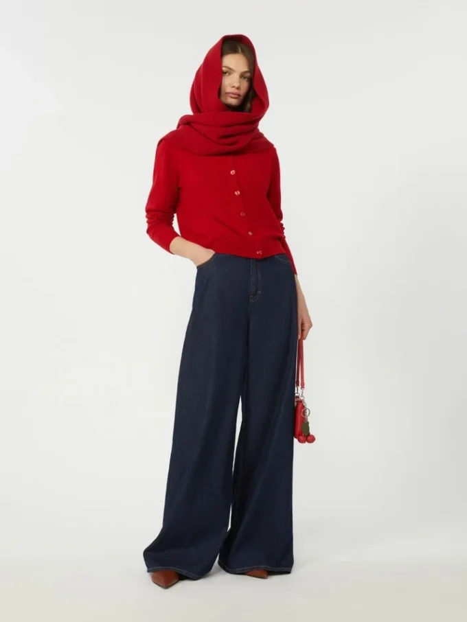Cardigan in lana e cashmere, rosso Cardigan in lana e cashmere, rosso