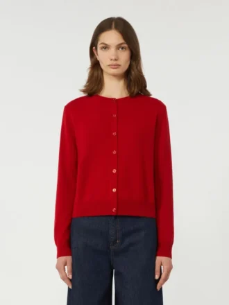 Cardigan in lana e cashmere, rosso