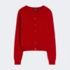 Cardigan in lana e cashmere, rosso Cardigan in lana e cashmere, rosso
