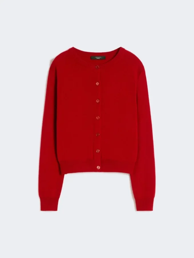 Cardigan in lana e cashmere, rosso Cardigan in lana e cashmere, rosso