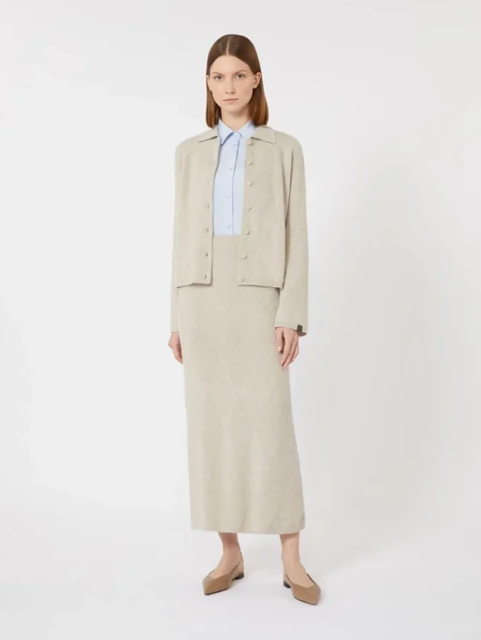 Cardigan in maglia di cashmere, beige Cardigan in maglia di cashmere, beige