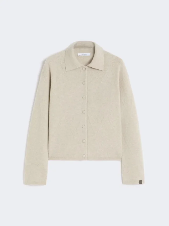 Cardigan in maglia di cashmere, beige Cardigan in maglia di cashmere, beige