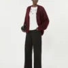 Cardigan in mohair, bordeaux Cardigan in mohair, bordeaux