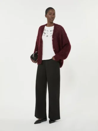 Cardigan in mohair, bordeaux