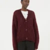 Cardigan in mohair, bordeaux Cardigan in mohair, bordeaux