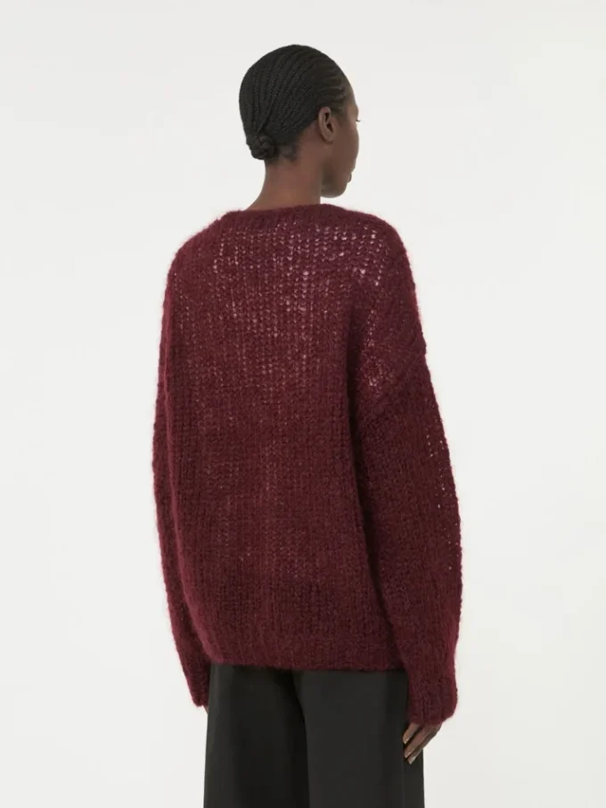 Cardigan in mohair, bordeaux Cardigan in mohair, bordeaux