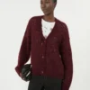 Cardigan in mohair, bordeaux Cardigan in mohair, bordeaux