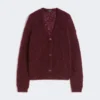 Cardigan in mohair, bordeaux Cardigan in mohair, bordeaux