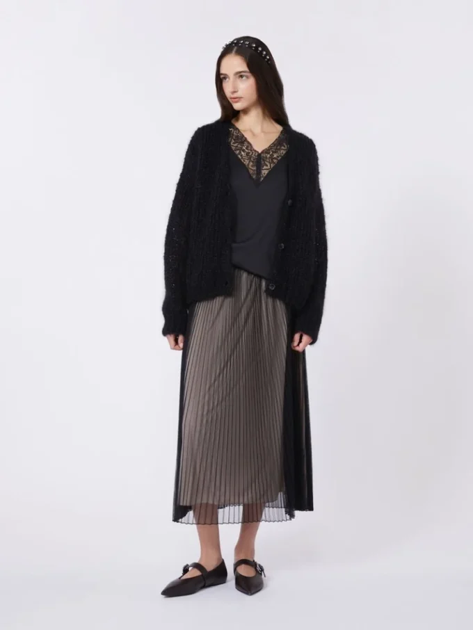 Gonna in tulle plissettato, nera