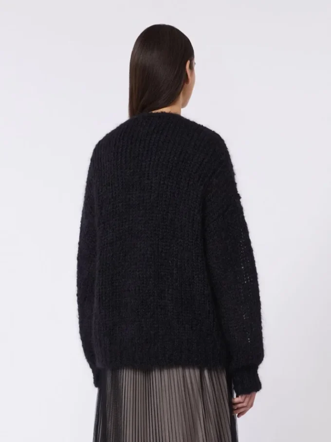 Cardigan in mohair, nero Cardigan in mohair, nero