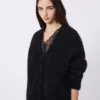 Cardigan in mohair, nero Cardigan in mohair, nero