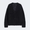 Cardigan in mohair, nero Cardigan in mohair, nero