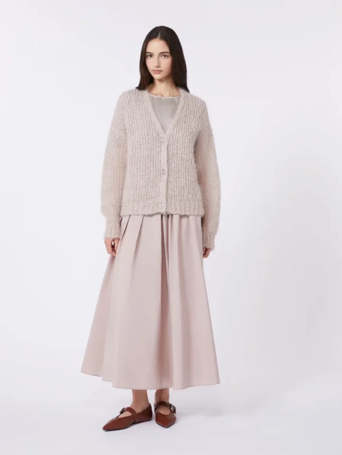 Cardigan in mohair, sabbia Cardigan in mohair, sabbia