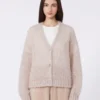 Cardigan in mohair, sabbia Cardigan in mohair, sabbia