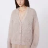 Cardigan in mohair, sabbia Cardigan in mohair, sabbia