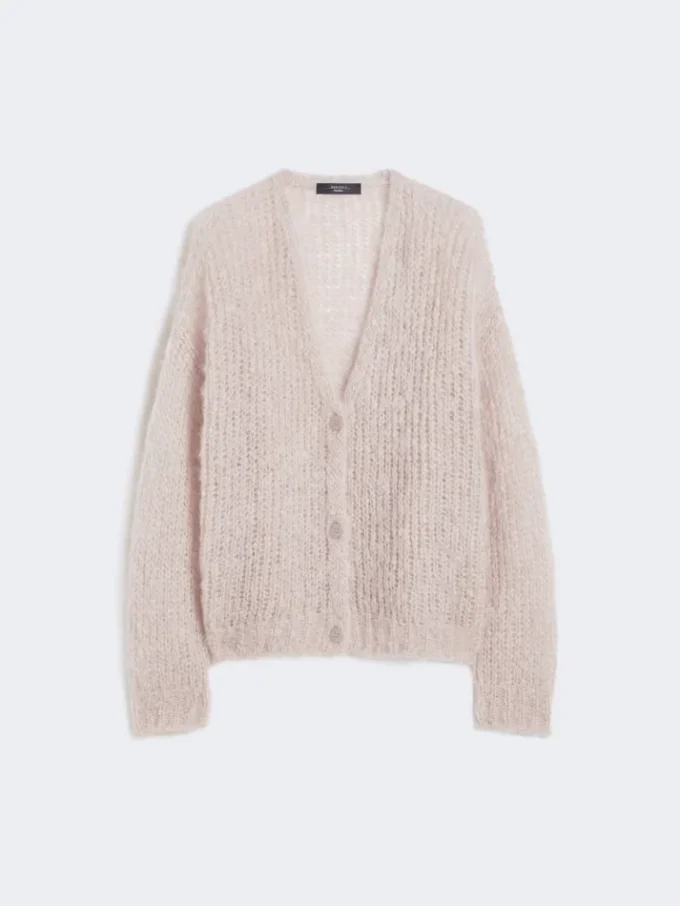 Cardigan in mohair, sabbia Cardigan in mohair, sabbia