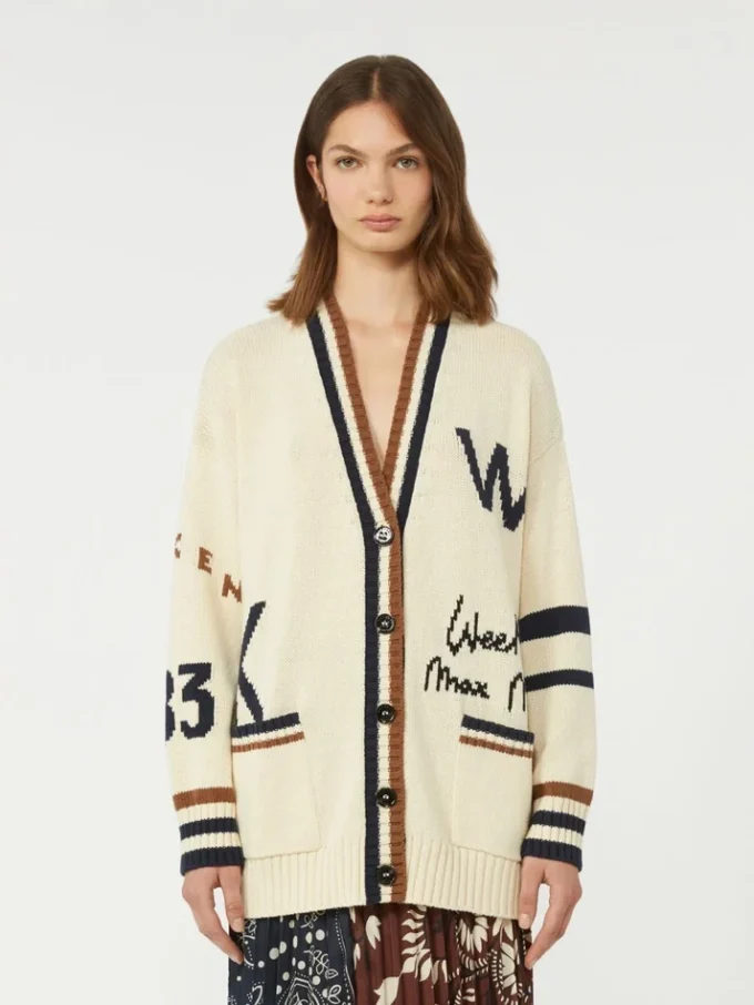 Cardigan oversize in misto cotone, nero Cardigan oversize in misto cotone, nero