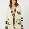 Cardigan oversize in misto cotone, nero Cardigan oversize in misto cotone, nero