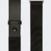 Cintura in fettuccia elasticizzata e pelle, nera Cintura in fettuccia elasticizzata e pelle, nera