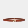 Cintura in pelle con fibbia con logo, color tabacco Cintura in pelle con fibbia con logo, color tabacco