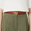 Cintura in pelle con fibbia con logo, color tabacco Cintura in pelle con fibbia con logo, color tabacco