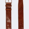 Cintura in pelle intrecciata, color tabacco Cintura in pelle intrecciata, color tabacco