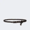Cintura in pelle intrecciata, marrone scuro Cintura in pelle intrecciata, marrone scuro