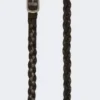 Cintura in pelle intrecciata, marrone scuro Cintura in pelle intrecciata, marrone scuro