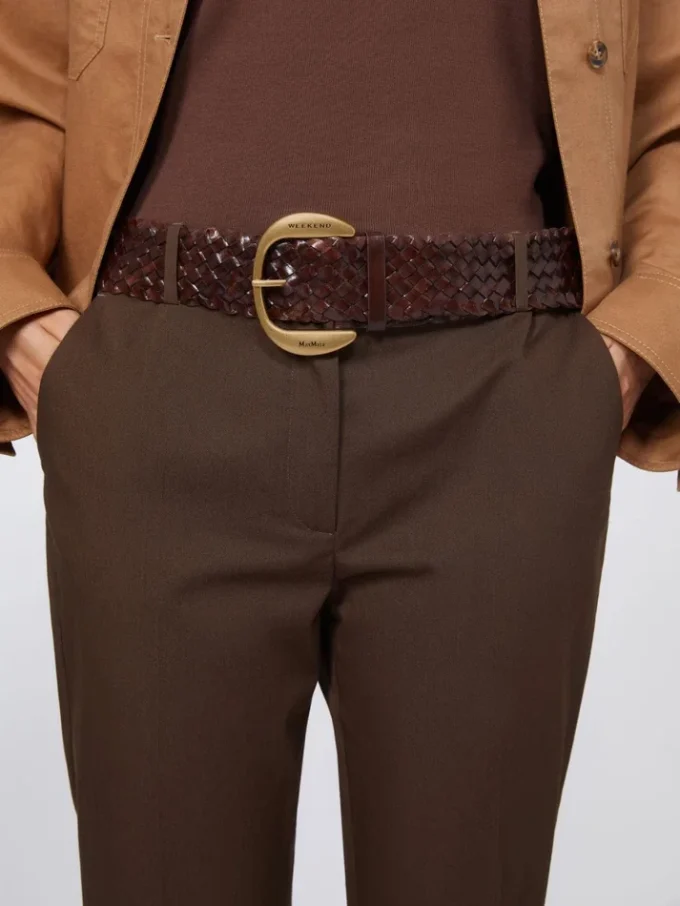 Cintura in pelle intrecciata, marrone scuro Cintura in pelle intrecciata, marrone scuro