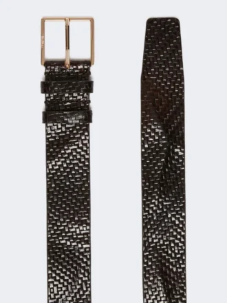 Cintura in pelle intrecciata, nera Cintura in pelle intrecciata, nera