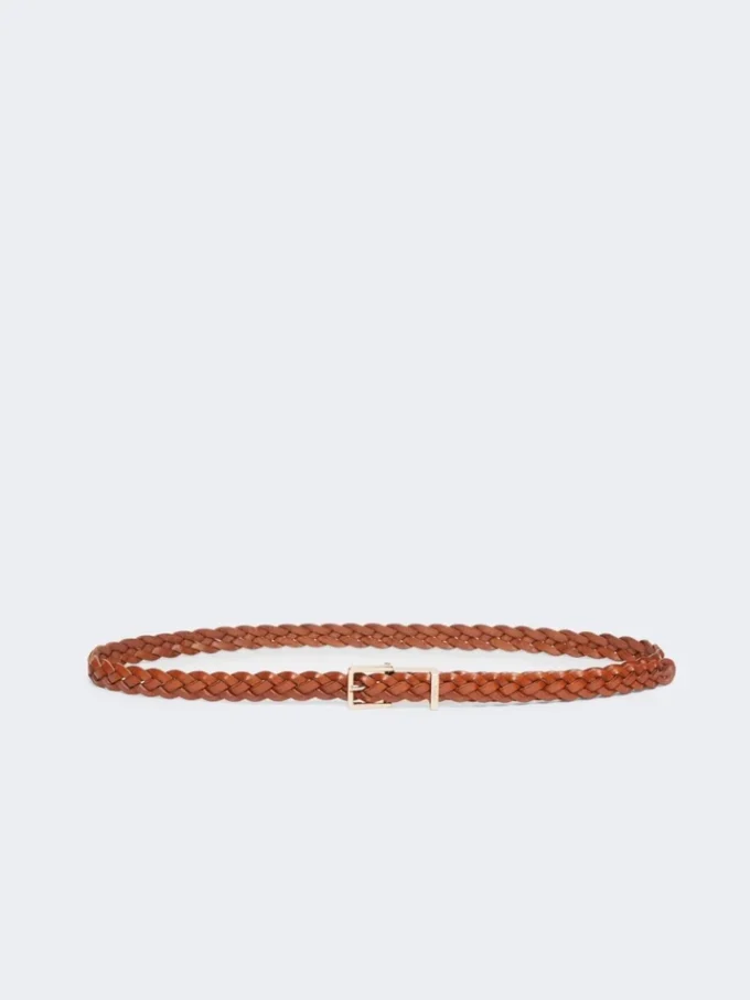 Cintura in pelle intrecciata, ruggine Cintura in pelle intrecciata, ruggine