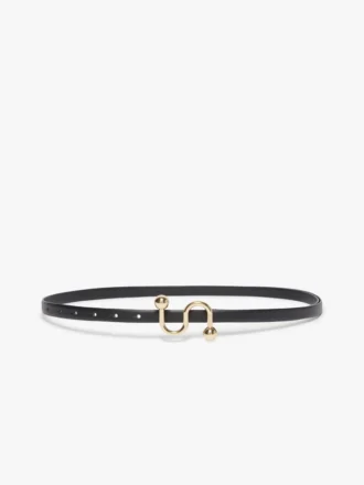 Cintura Sportmax con monogramma e fibbia, nera
