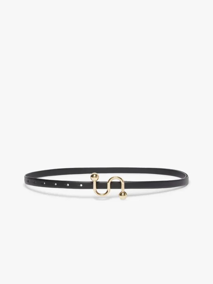 Cintura Sportmax con monogramma e fibbia, nera
