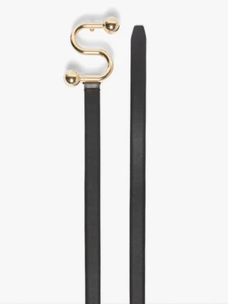 Cintura Sportmax con monogramma e fibbia, nera