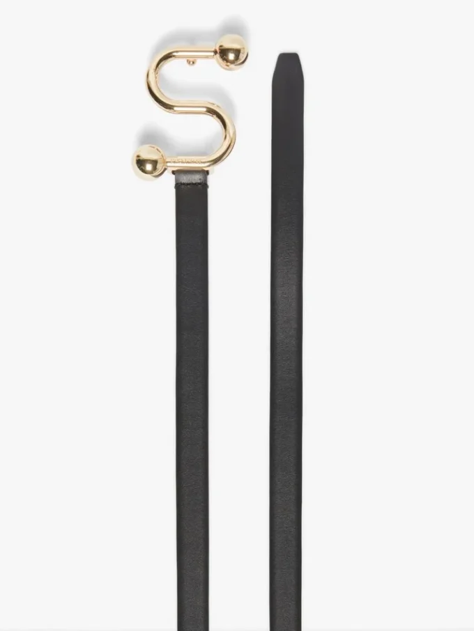 Cintura Sportmax con monogramma e fibbia, nera