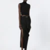 Cintura Sportmax con monogramma e fibbia, nera
