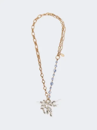 Collana a catena in metallo e ceramica, oro Collana a catena in metallo e ceramica, oro