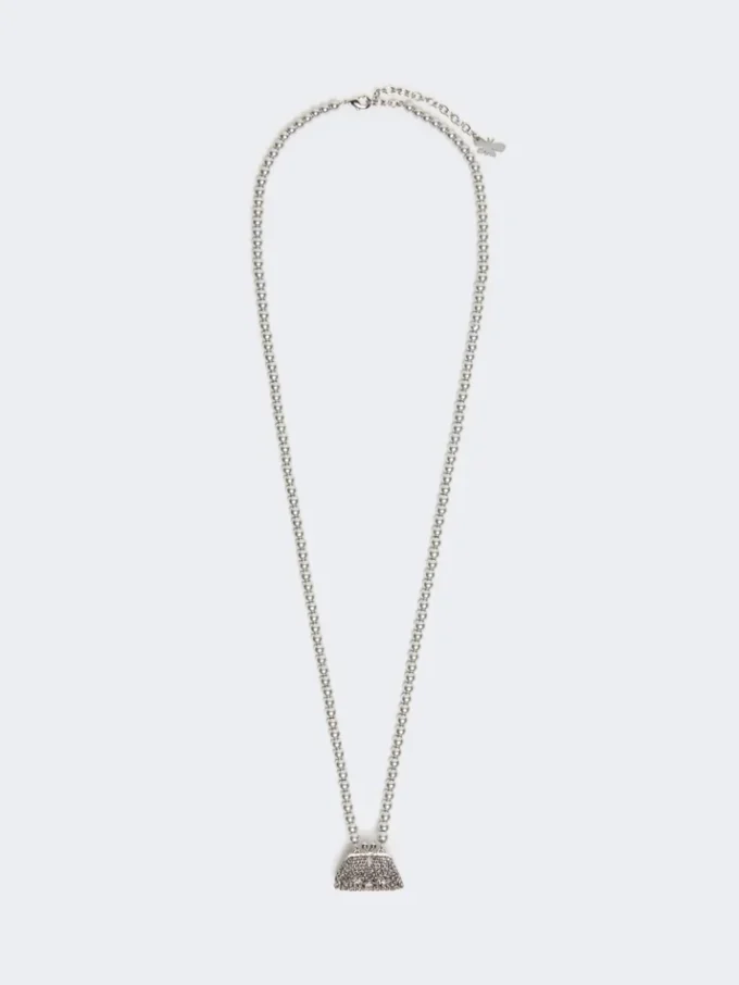 Collana con ciondolo a forma di borsa Pasticcino, nera Collana con ciondolo a forma di borsa Pasticcino, nera