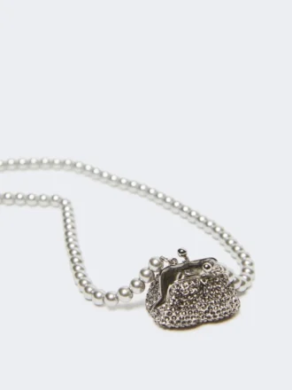 Collana con ciondolo a forma di borsa Pasticcino, nera Collana con ciondolo a forma di borsa Pasticcino, nera