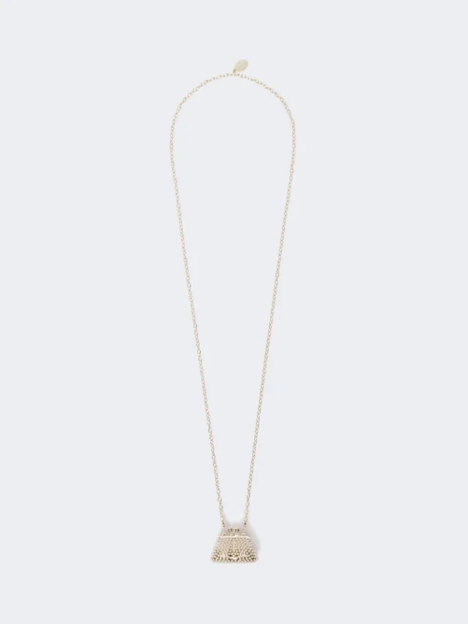 Collana con ciondolo a forma di borsa Pasticcino, oro Collana con ciondolo a forma di borsa Pasticcino, oro